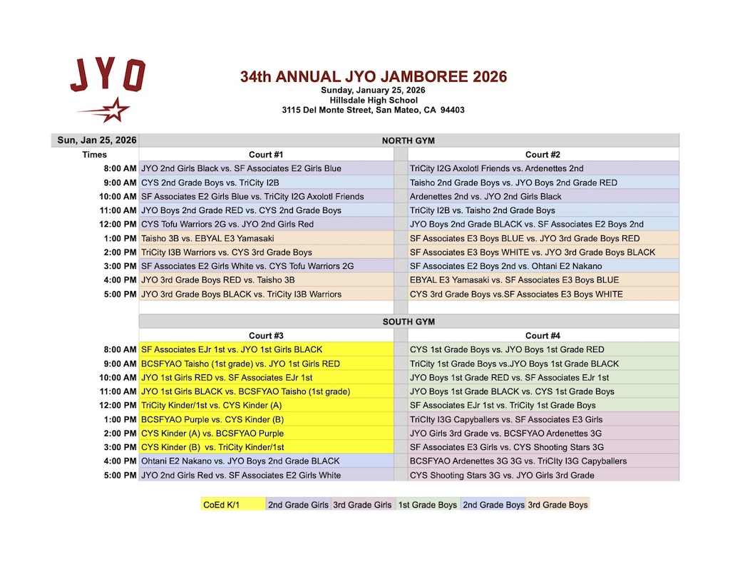 JYO Jamboree 2026 - Game Schedule (Games by Court)